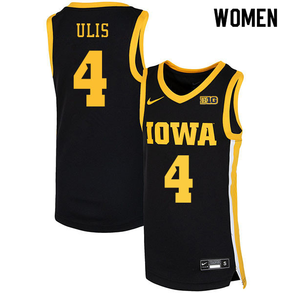 Women #4 Ahron Ulis Iowa Hawkeyes College Basketball Jerseys Sale-Black - Click Image to Close